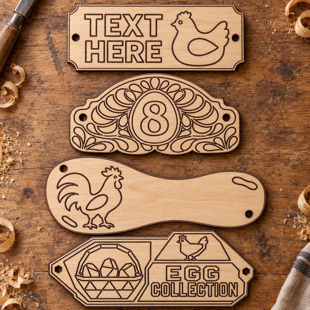 Nesting Box Labels SVG DXF Bundle, 4 CNC Cut Files for Laser, Router, Glowforge, Cricut image 2