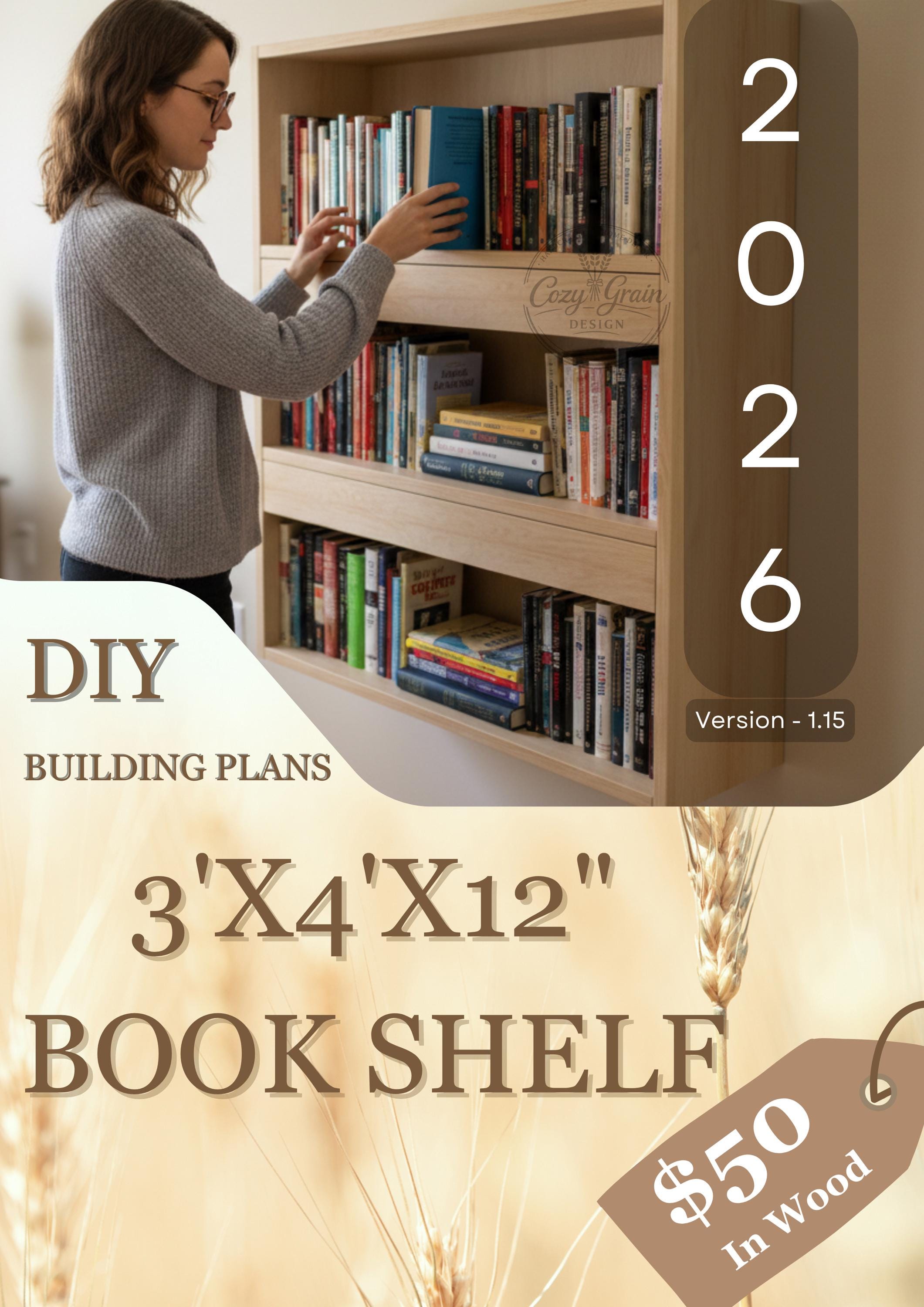 Bookshelf Plans, Beginner-Friendly Build with 3D STL Model, Modern DIY Woodworking PDF Digital Download image 2