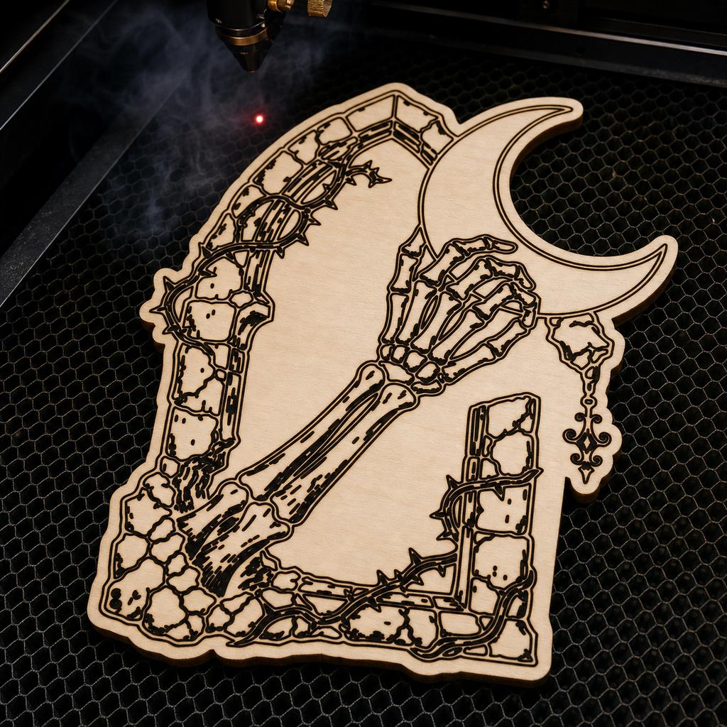 Gothic Skeleton Decor SVG DXF Bundle, 4 CNC Laser Cut Files image 5