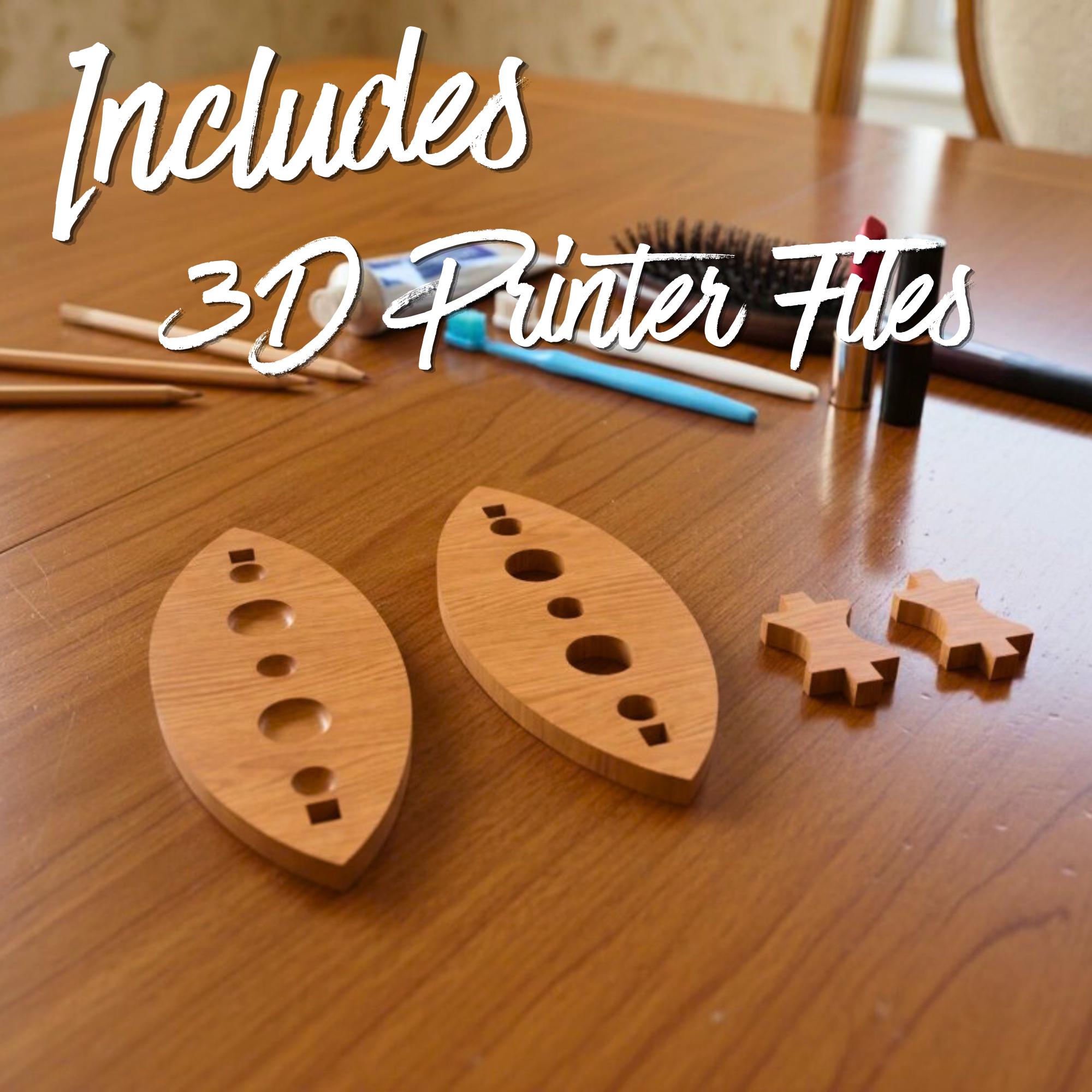 Artisan Toothbrush Holder CNC Files, Boat-Style Design, DXF and STL Digital Download image 3