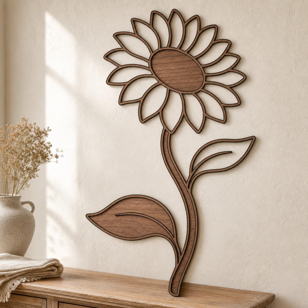 Floral Wall Art SVG DXF Bundle, 4 CNC Cut Files for Laser, Router, Glowforge, Cricut image 4