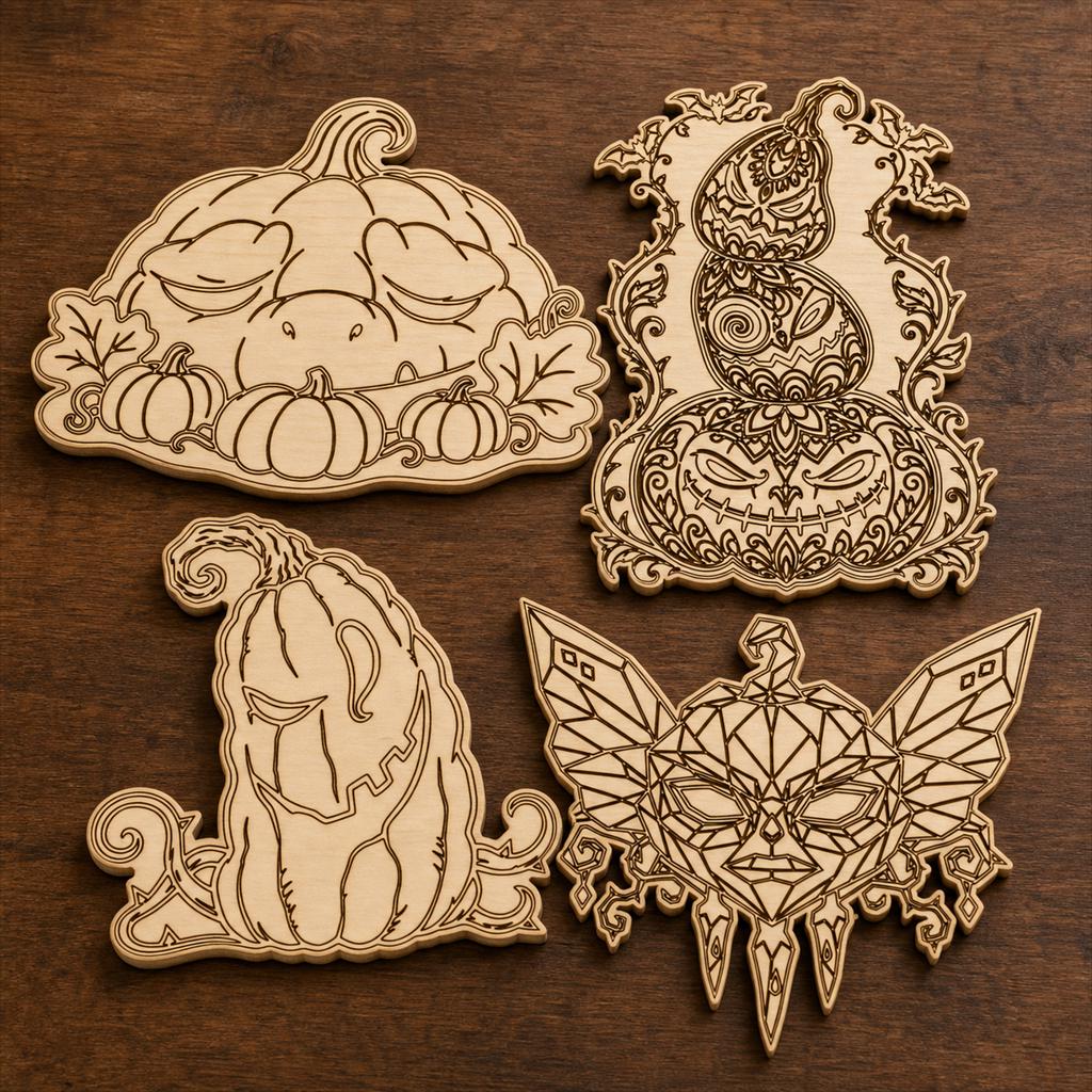 Sinister Pumpkin Nightmare SVG DXF Bundle, 4 CNC Laser Cut Files image 2