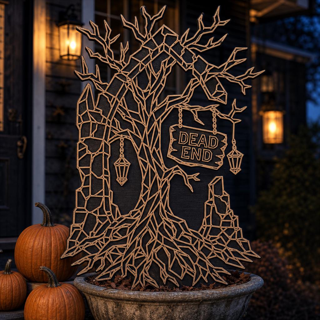 Haunted Cemetery Panel SVG DXF Bundle, 4 CNC Laser Cut Files image 5