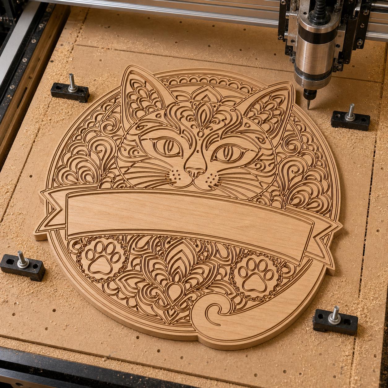 Cat Frame Sign SVG DXF Bundle, 4 CNC Cut Files for Laser, Router, Glowforge, Cricut image 3