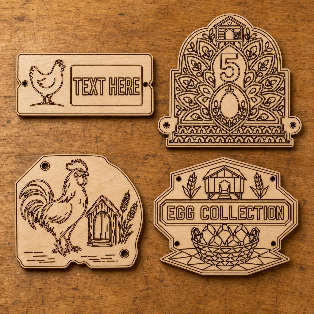 Nesting Box Labels SVG DXF Bundle, 4 CNC Laser Cut Files image 2