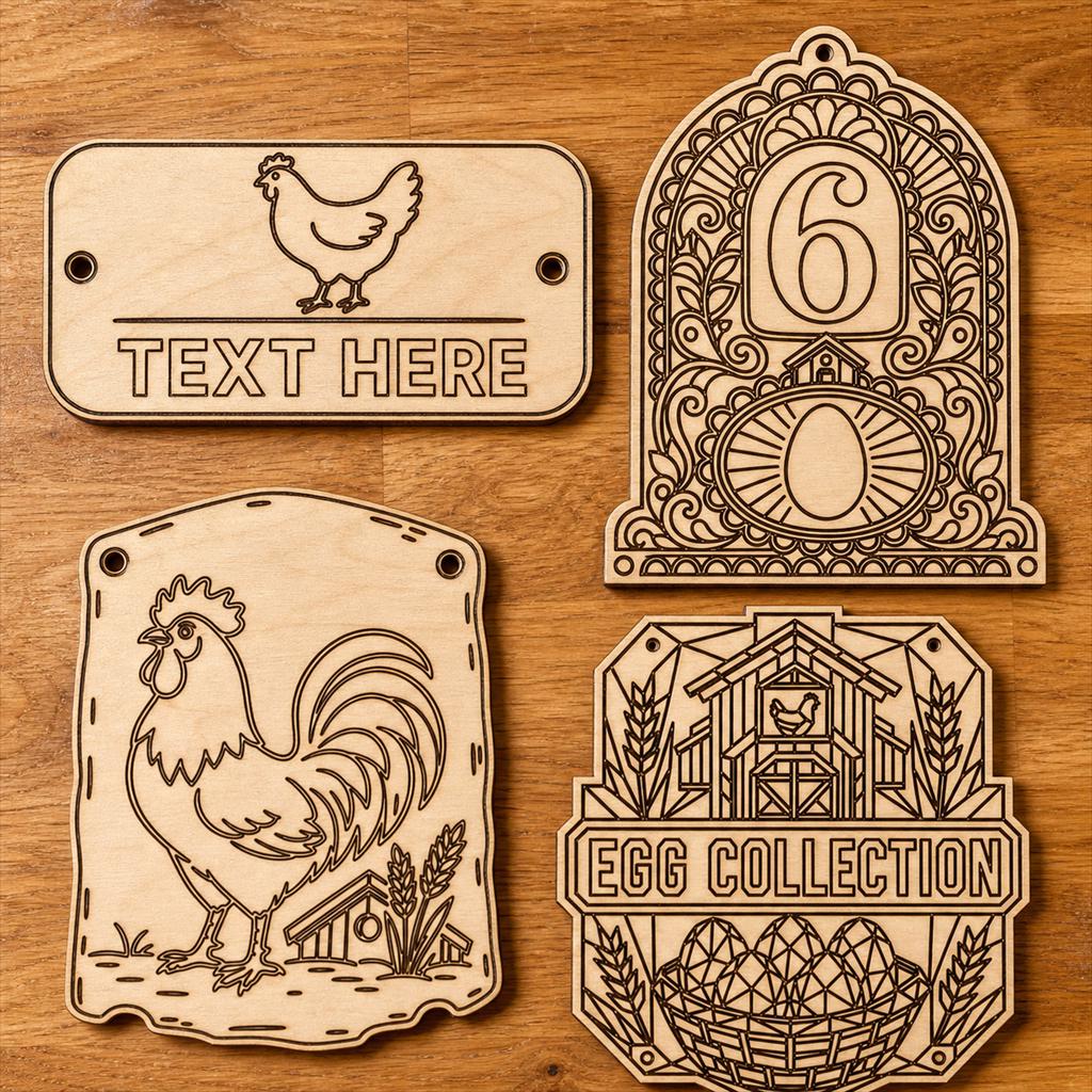 Nesting Box Labels SVG DXF Bundle, 4 CNC Laser Cut Files image 2