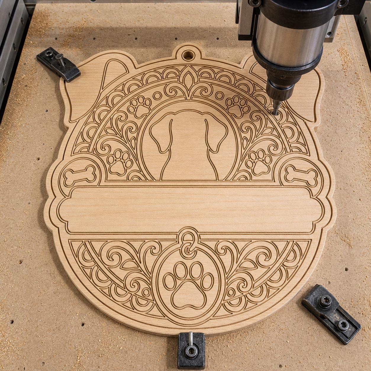 Dog Frame Sign SVG DXF Bundle, 4 CNC Cut Files for Laser, Router, Glowforge, Cricut image 3