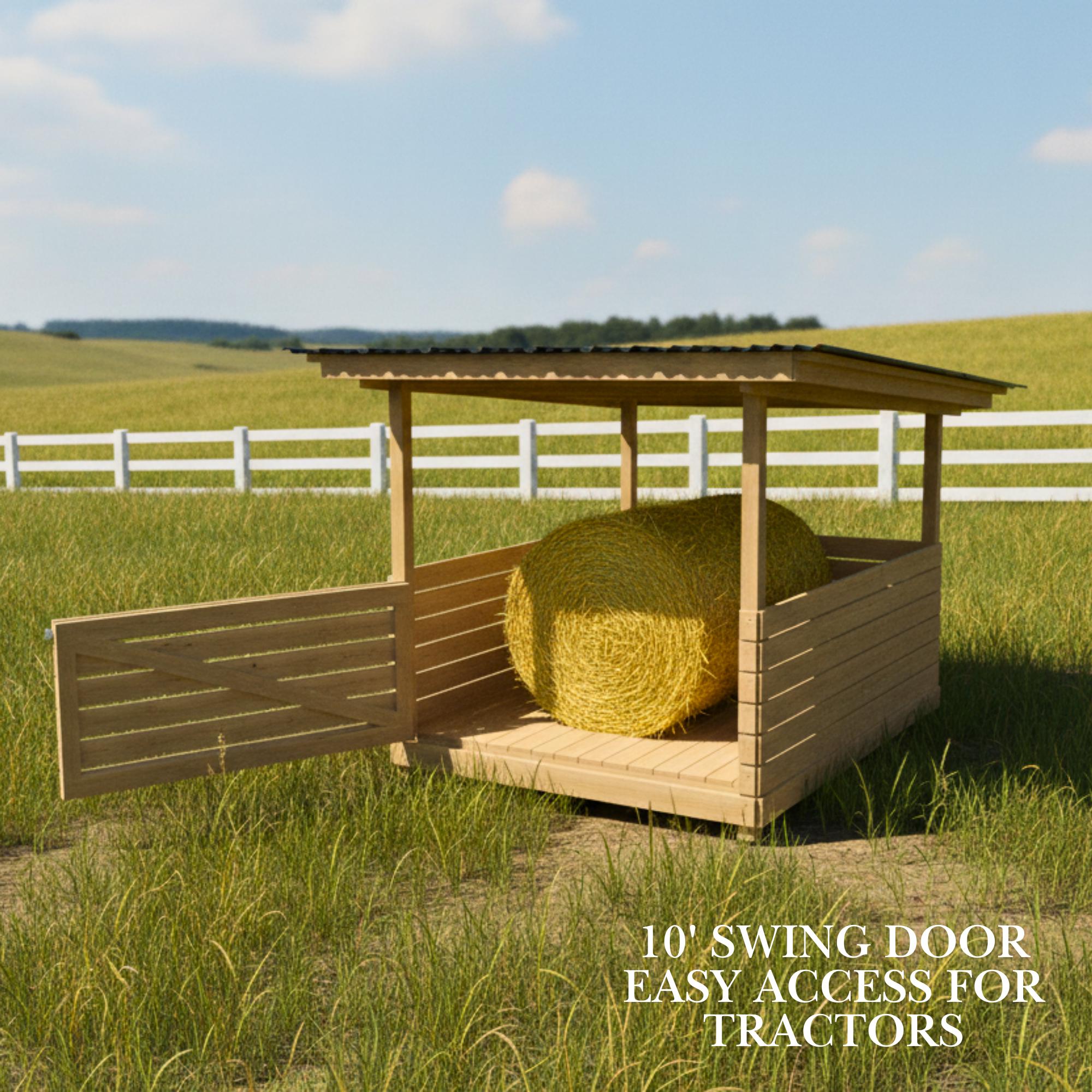 Mobile Hay Shelter Plans PDF, 6x7x7 Portable Hay Storage with Swing Door & Tractor Access image 4