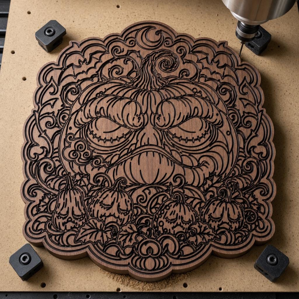 Sinister Pumpkin Nightmare SVG DXF Bundle, 4 CNC Cut Files for Laser, Router, Glowforge, Cricut image 3