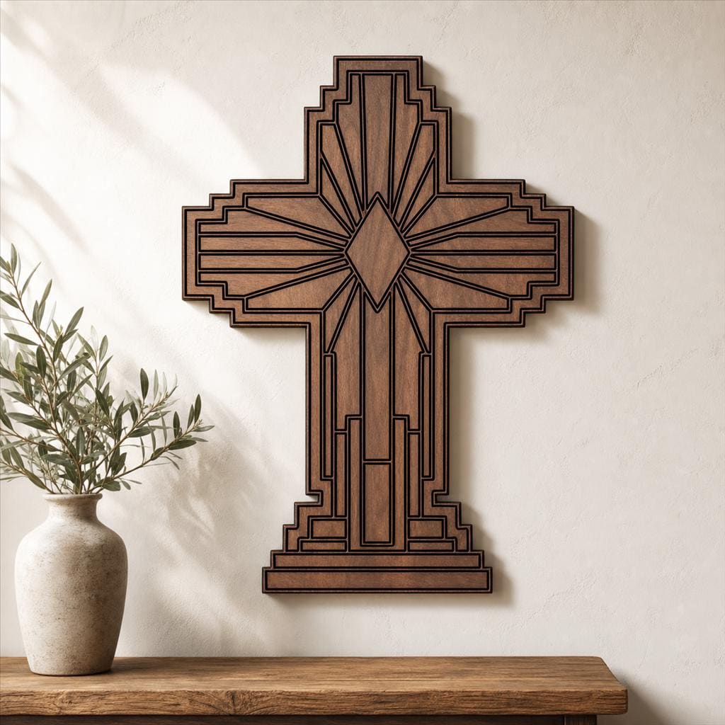 Wall Cross SVG DXF Bundle, 4 CNC Cut Files for Laser, Router, Glowforge, Cricut image 5