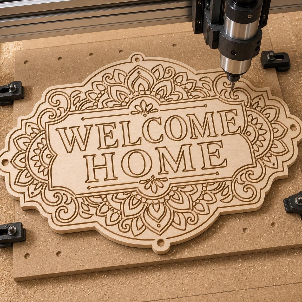 Welcome Home Sign Nursery and Kids Room Digital Design Set SVG DXF Bundle, 4 CNC Cut Files for Laser, Router, Glowforge, Cricut image 3