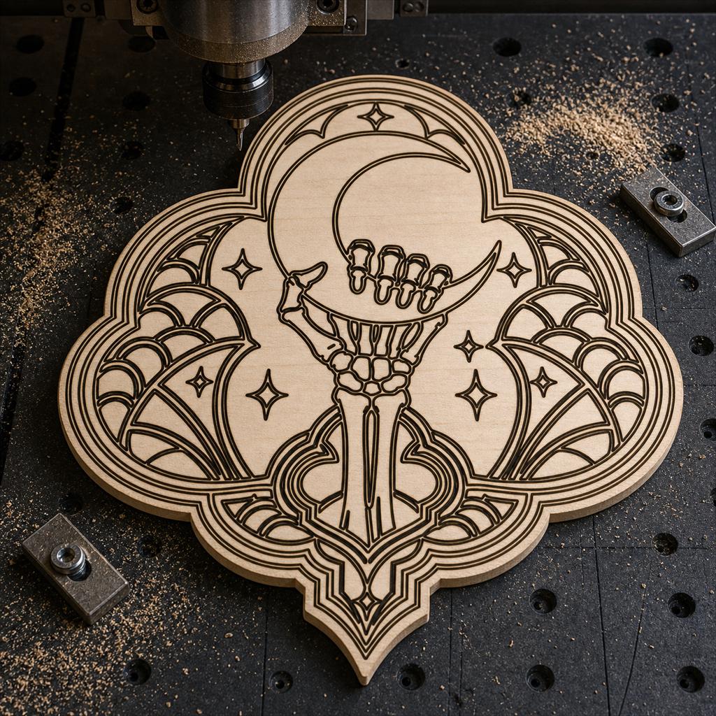 Gothic Skeleton Decor SVG DXF Bundle, 4 CNC Laser Cut Files image 3