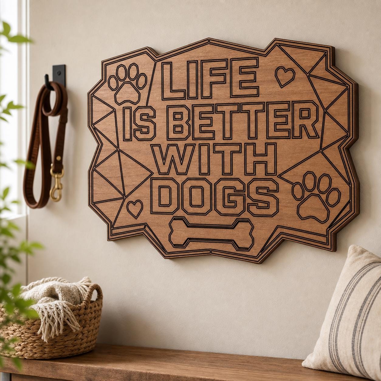 Funny Dog Quote Sign SVG DXF Bundle, 4 CNC Cut Files for Laser, Router, Glowforge, Cricut image 6