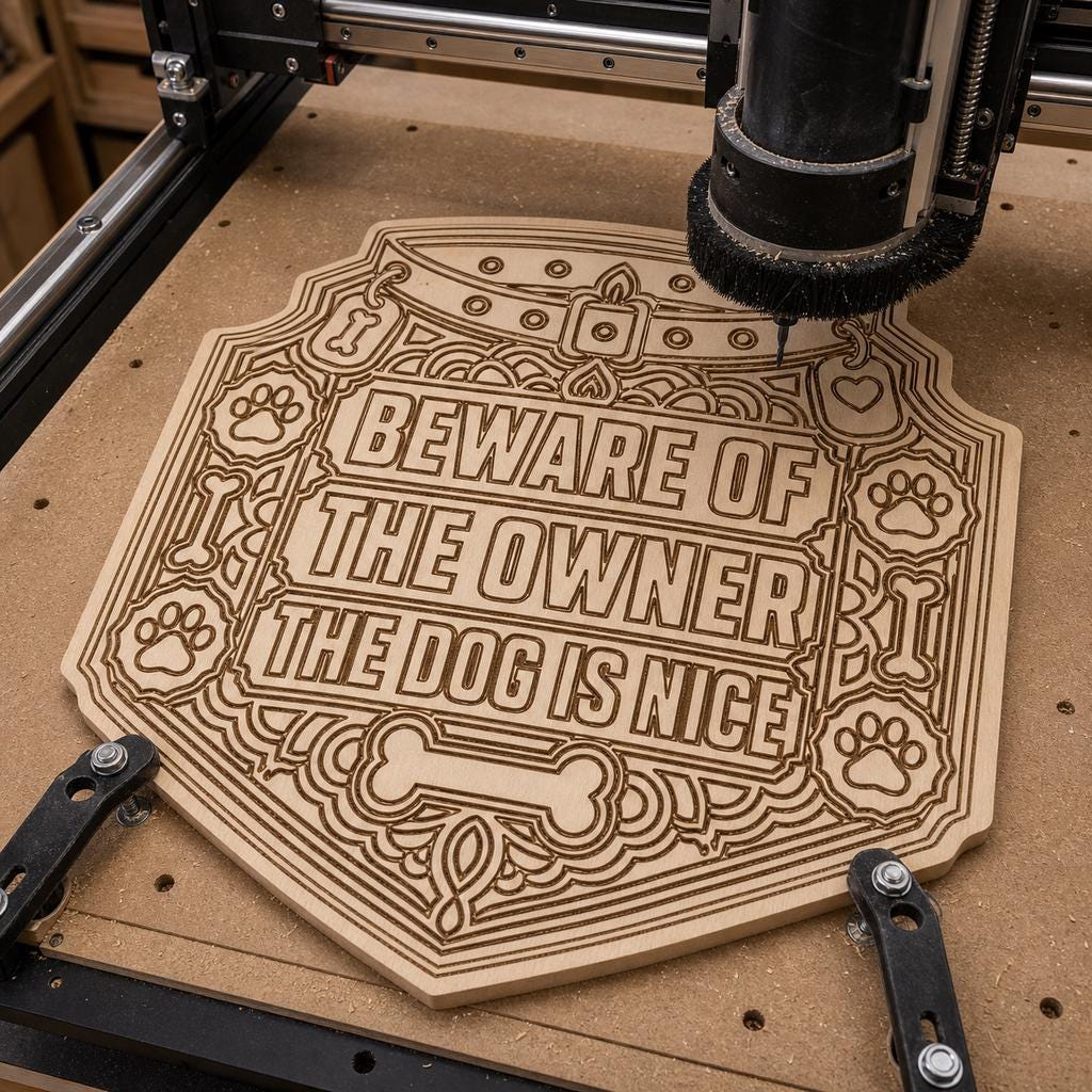 Funny Dog Quote Sign SVG DXF Bundle, 4 CNC Cut Files for Laser, Router, Glowforge, Cricut image 4