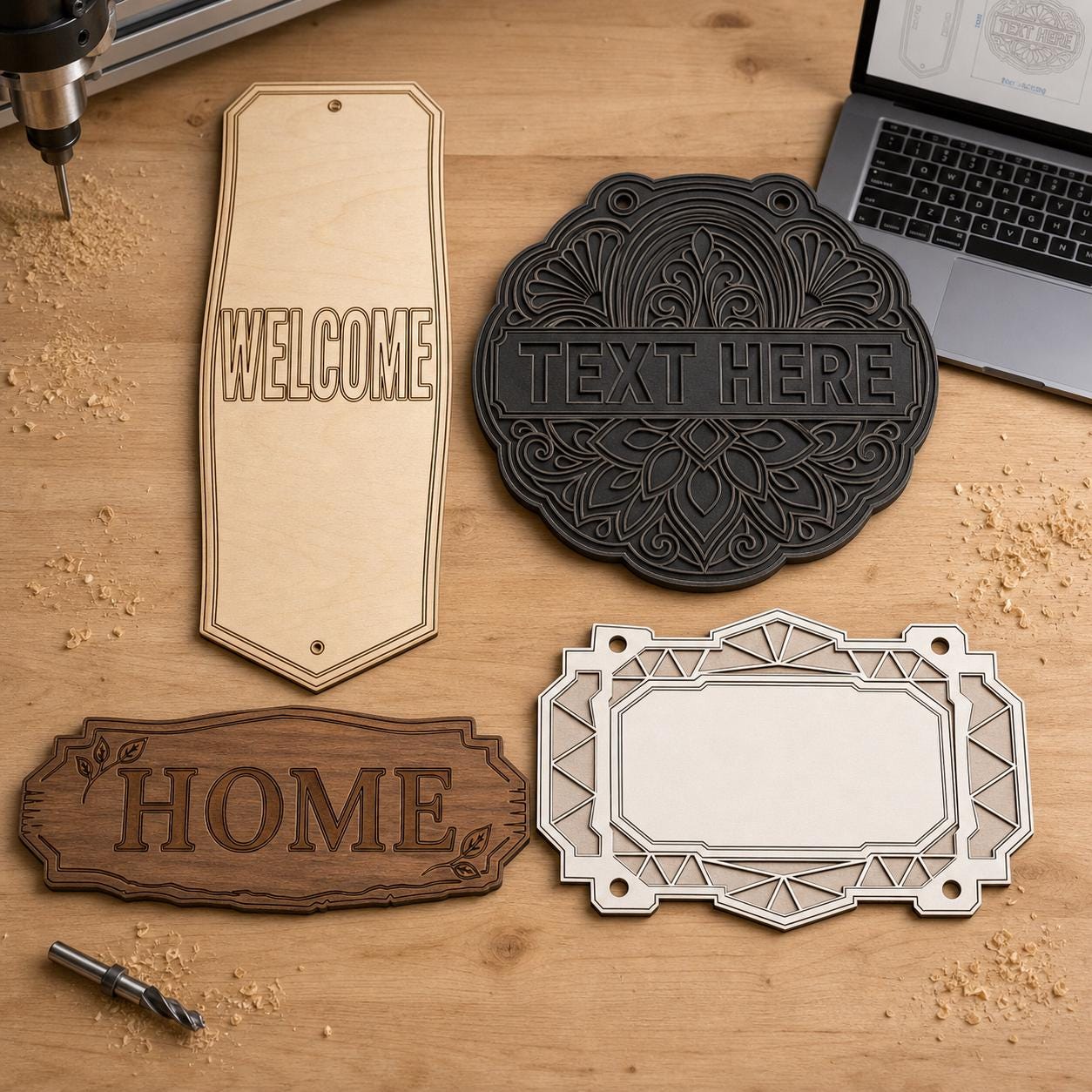 Front Porch Sign SVG DXF Bundle, 4 CNC Cut Files for Laser, Router, Glowforge, Cricut image 2