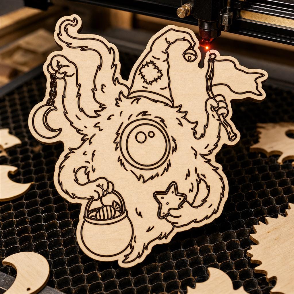 Strange Monster Portrait SVG DXF Bundle, 4 CNC Laser Cut Files image 5