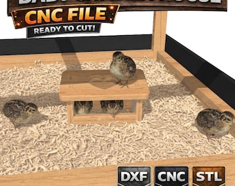 Mini kippenkwartelbroedhuis CNC + 3D-printerbestanden: Roost Training Coop (DXF+STL)
