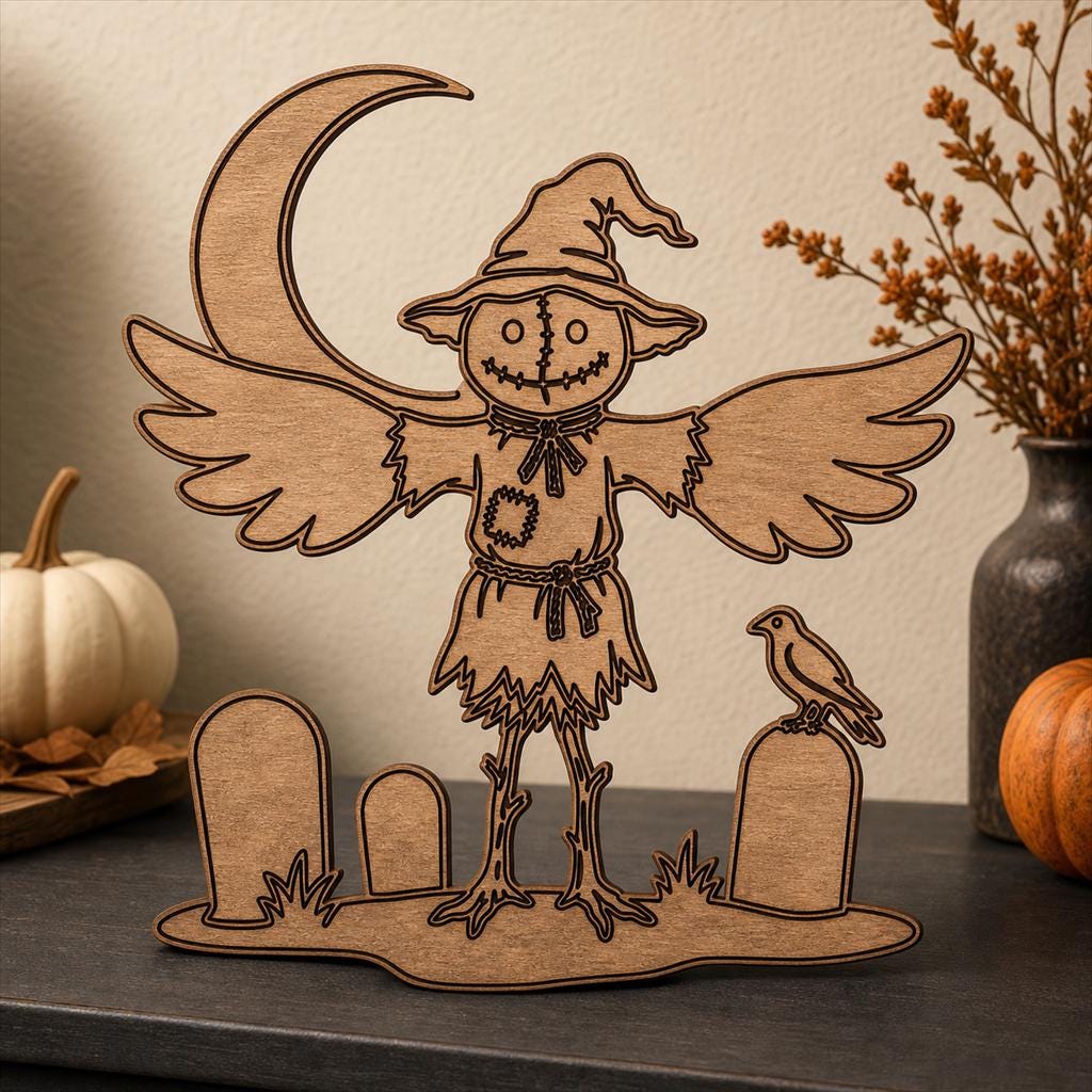 Haunted Cemetery Panel SVG DXF Bundle, 4 CNC Laser Cut Files