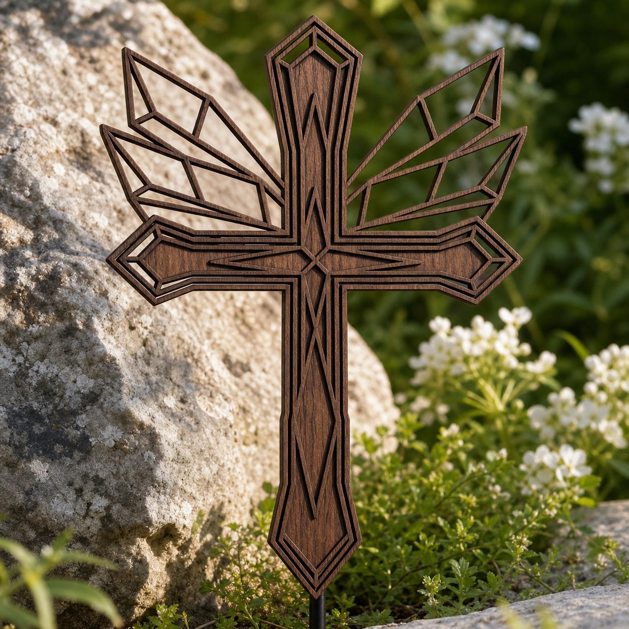 Memorial Cross SVG DXF Bundle, 4 CNC Laser Cut Files image 5