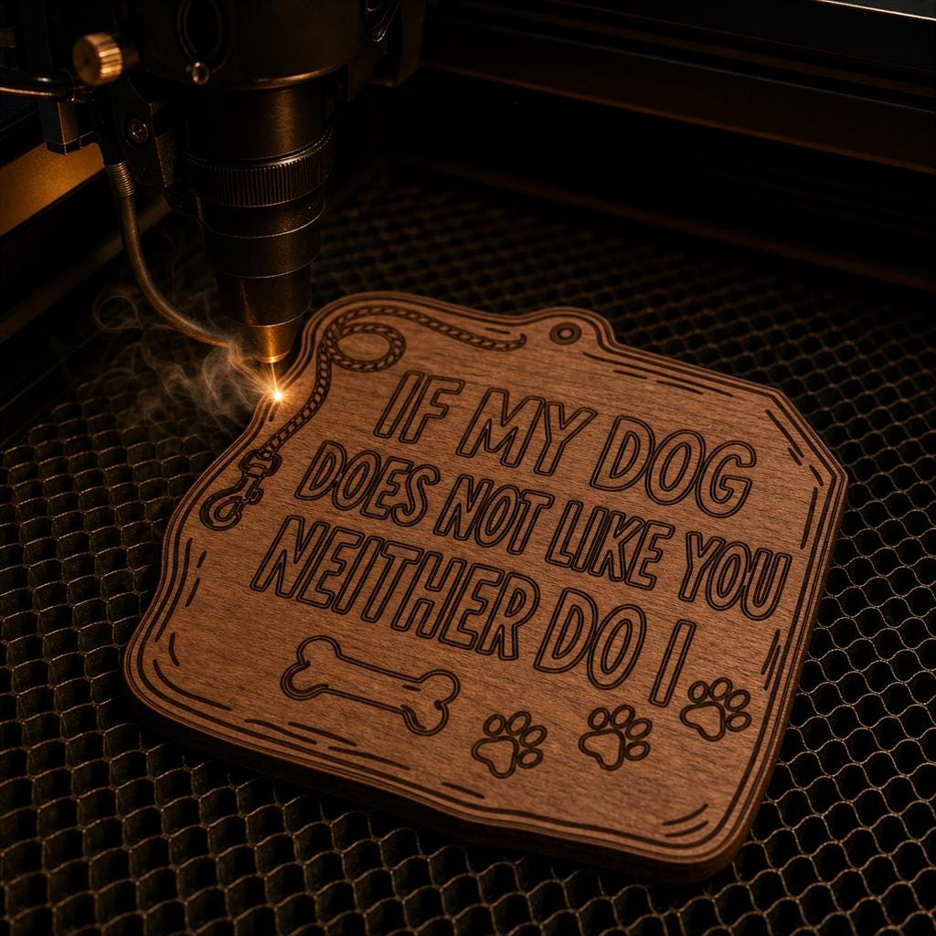 Funny Dog Quote Sign SVG DXF Bundle, 4 CNC Cut Files for Laser, Router, Glowforge, Cricut image 5