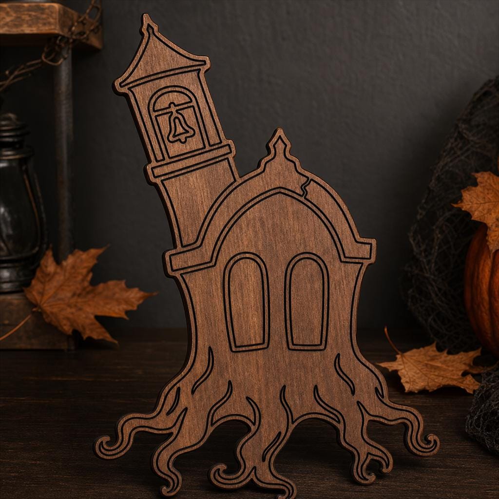 Haunted Cemetery Panel SVG DXF Bundle, 4 CNC Laser Cut Files