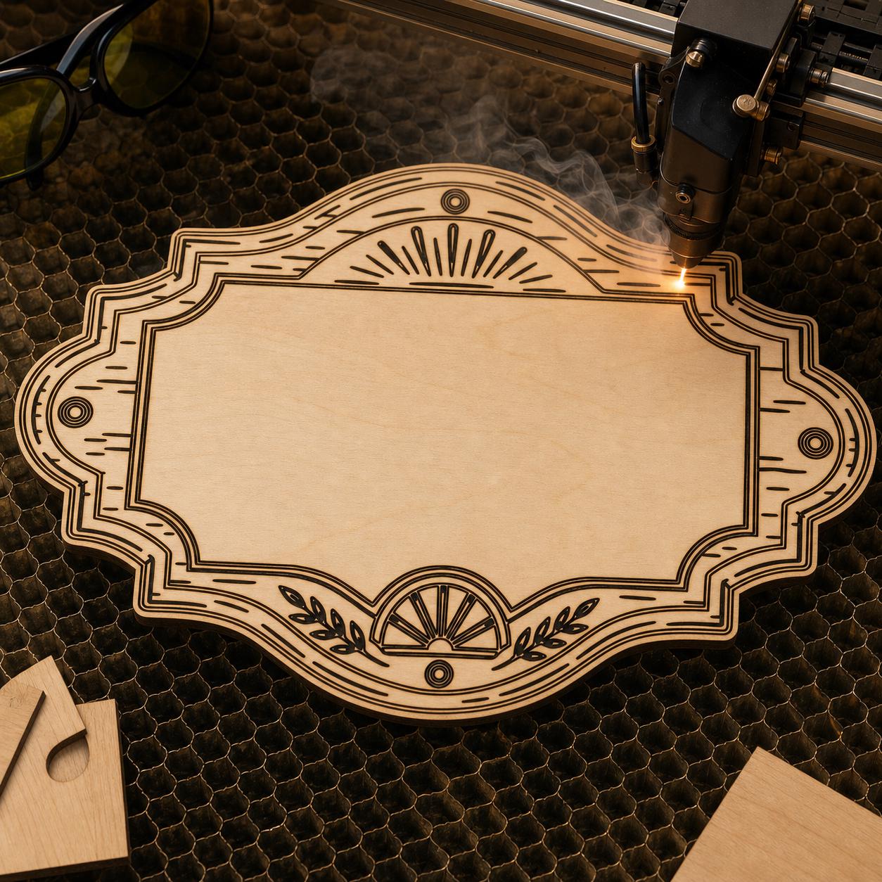 Blank Business Sign SVG DXF Bundle, 4 CNC Cut Files for Laser, Router, Glowforge, Cricut image 4