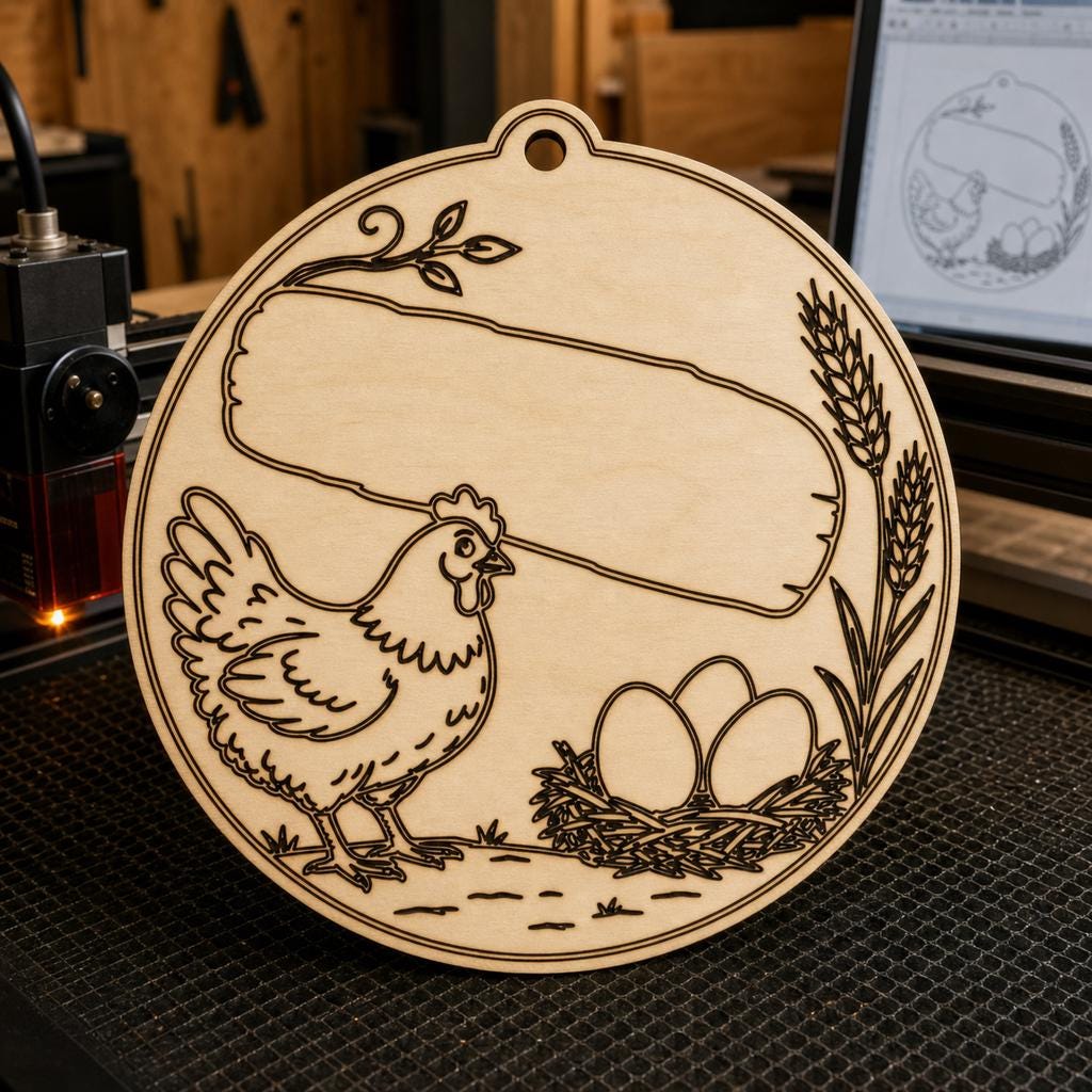 Chicken Coop Sign SVG DXF Bundle, 4 CNC Laser Cut Files image 5