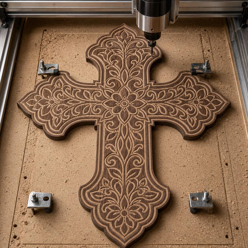 Wall Cross SVG DXF Bundle, CNC Router and Laser Cut Wood Cross Files image 4