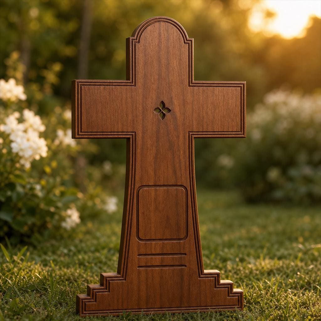 Memorial Cross SVG DXF Bundle, 4 CNC Cut Files for Laser, Router, Glowforge, Cricut