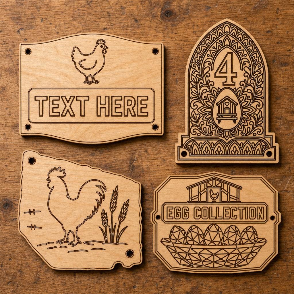 Nesting Box Labels SVG DXF Bundle, 4 CNC Laser Cut Files image 2