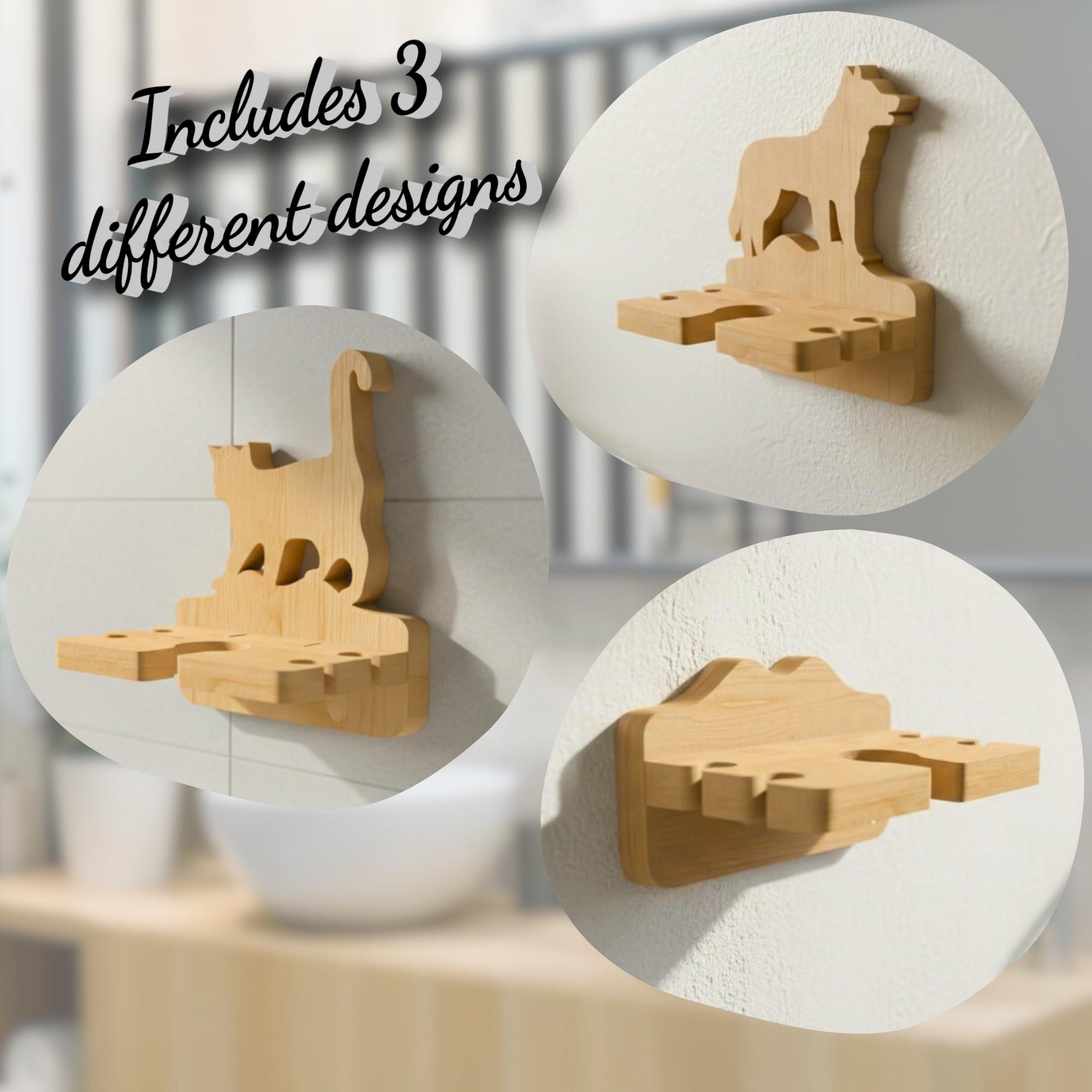 Pet-Themed Toothbrush Holder CNC Files, Dog and Cat Design, Custom Text, DXF and STL Digital Download image 3