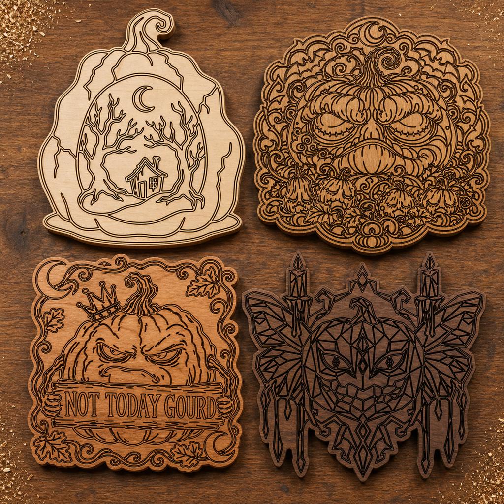 Sinister Pumpkin Nightmare SVG DXF Bundle, 4 CNC Cut Files for Laser, Router, Glowforge, Cricut image 2