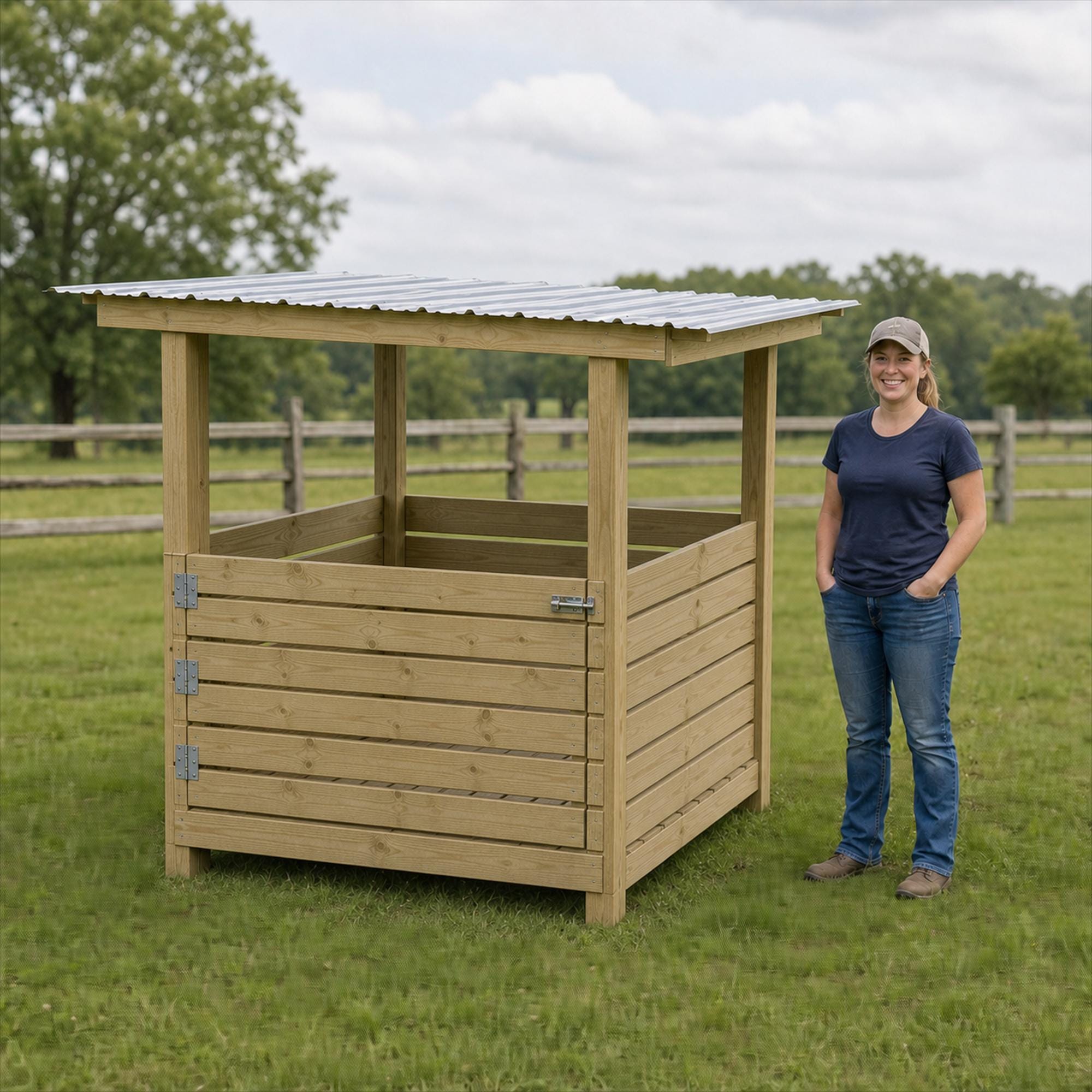 Mobile Hay Shelter Plans PDF, 6x7x7 Portable Hay Storage with Swing Door & Tractor Access image 5