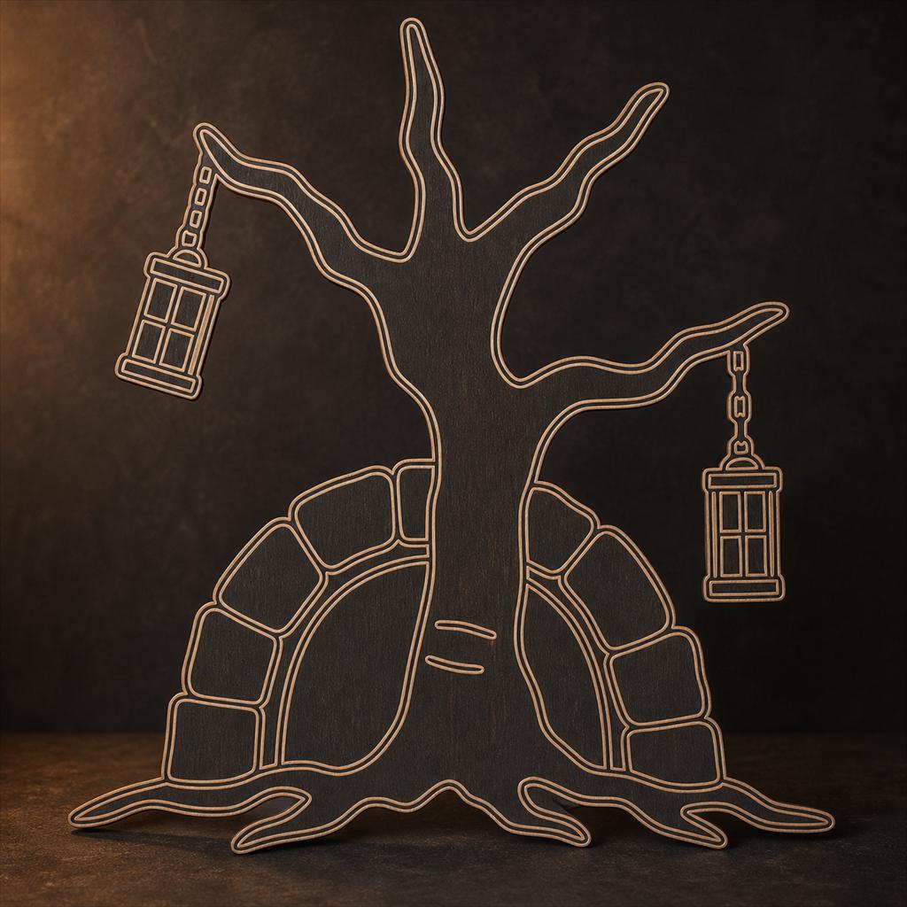 Haunted Cemetery Panel SVG DXF Bundle, 4 CNC Laser Cut Files image 3