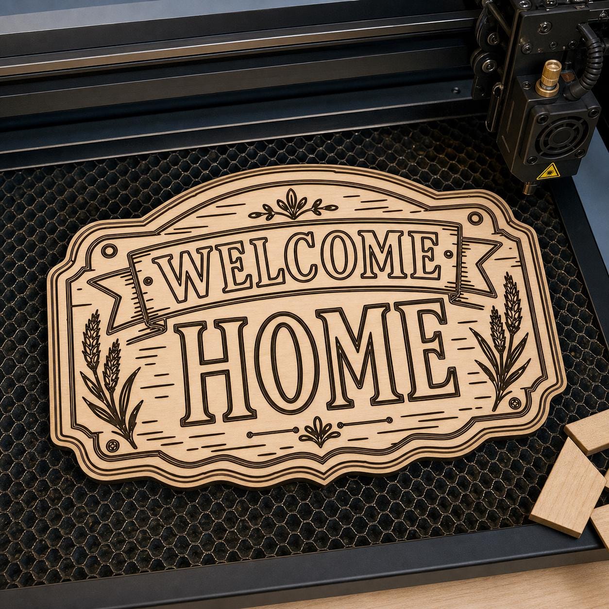 Welcome Home Sign Farmhouse Entryway Welcome Plaque Set SVG DXF Bundle, 4 CNC Cut Files for Laser, Router, Glowforge, Cricut image 5