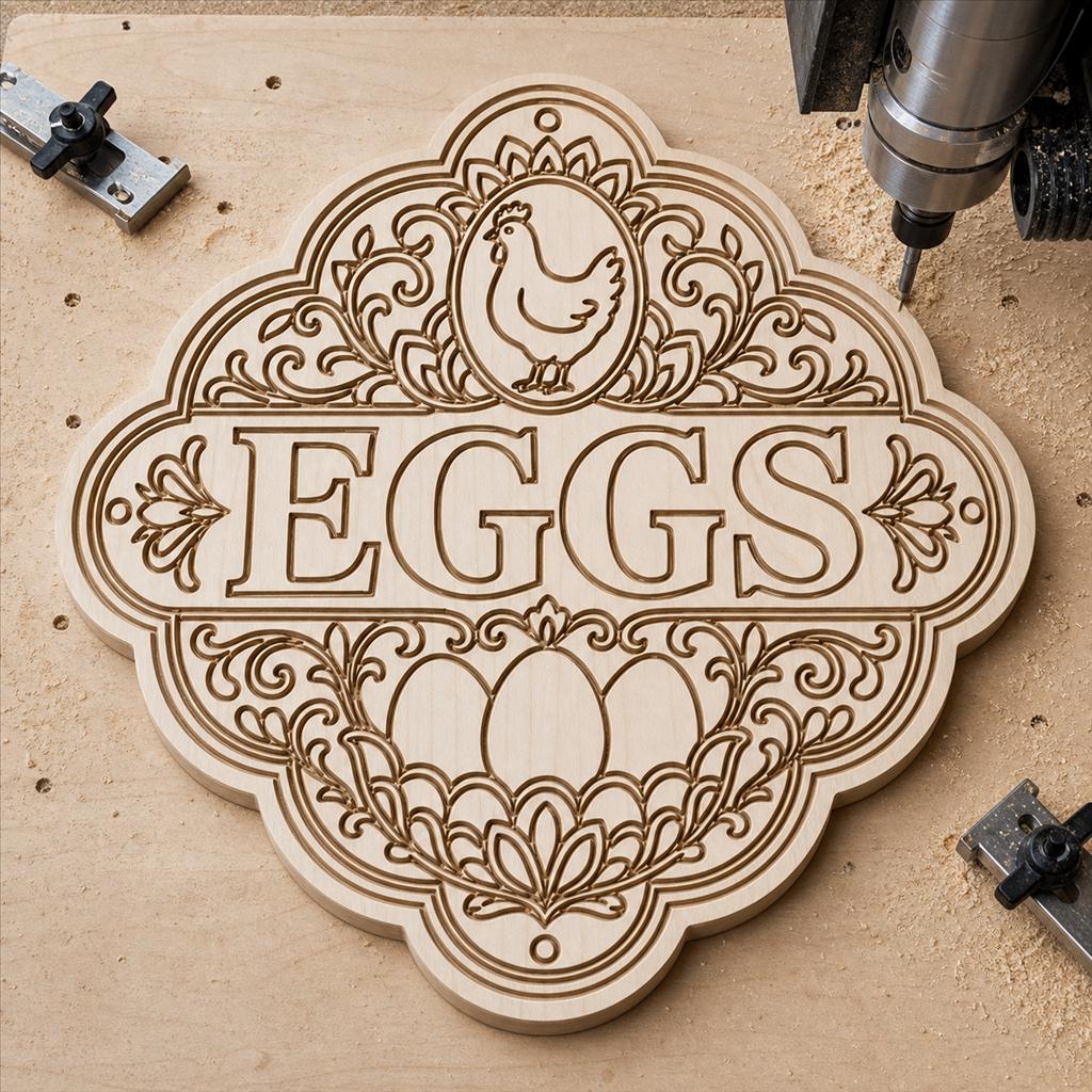 Chicken Coop Sign SVG DXF Bundle, 4 CNC Laser Cut Files image 4
