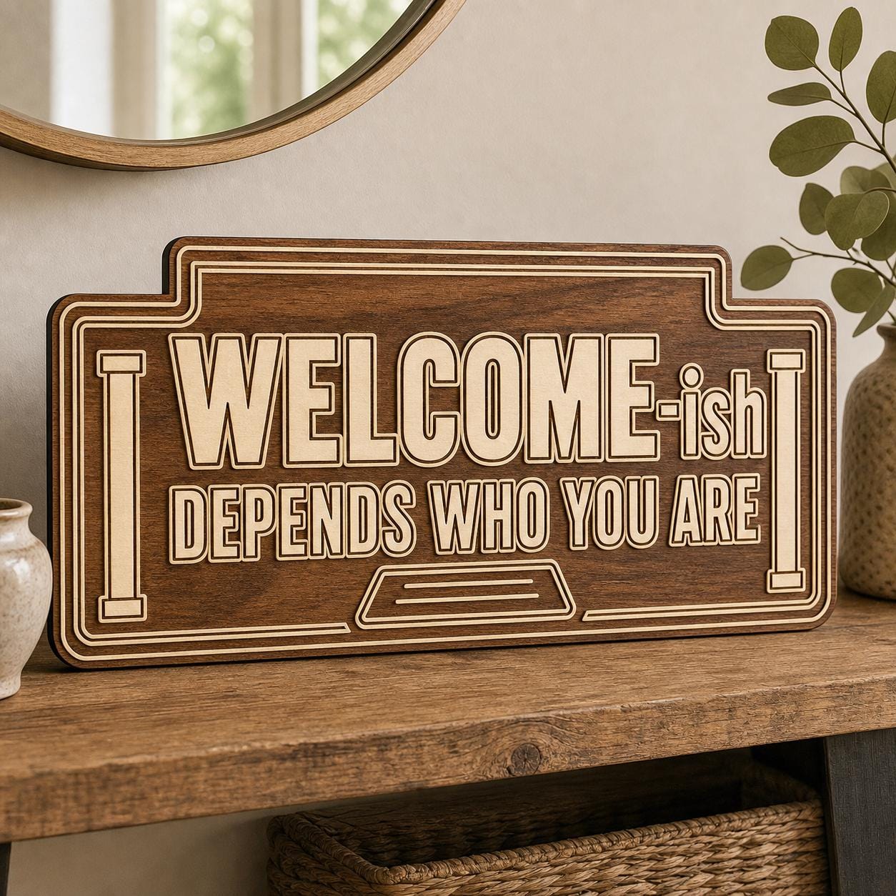 Funny Welcome Quote Sign SVG DXF Bundle, 4 CNC Cut Files for Laser, Router, Glowforge, Cricut image 2