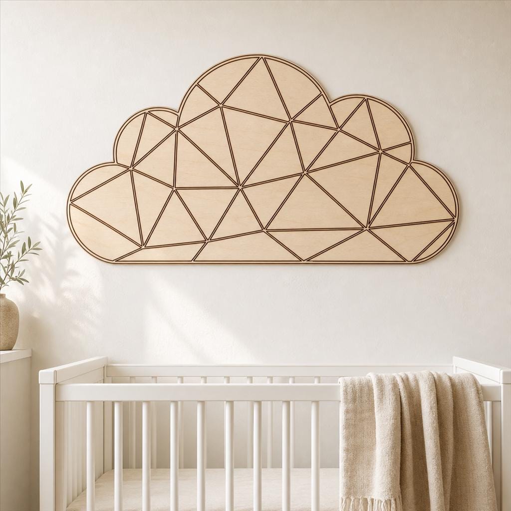 Cloud Nursery Cloud Wall Decor Cut File Set SVG DXF Bundle, 4 CNC Cut Files for Laser, Router, Glowforge, Cricut image 5