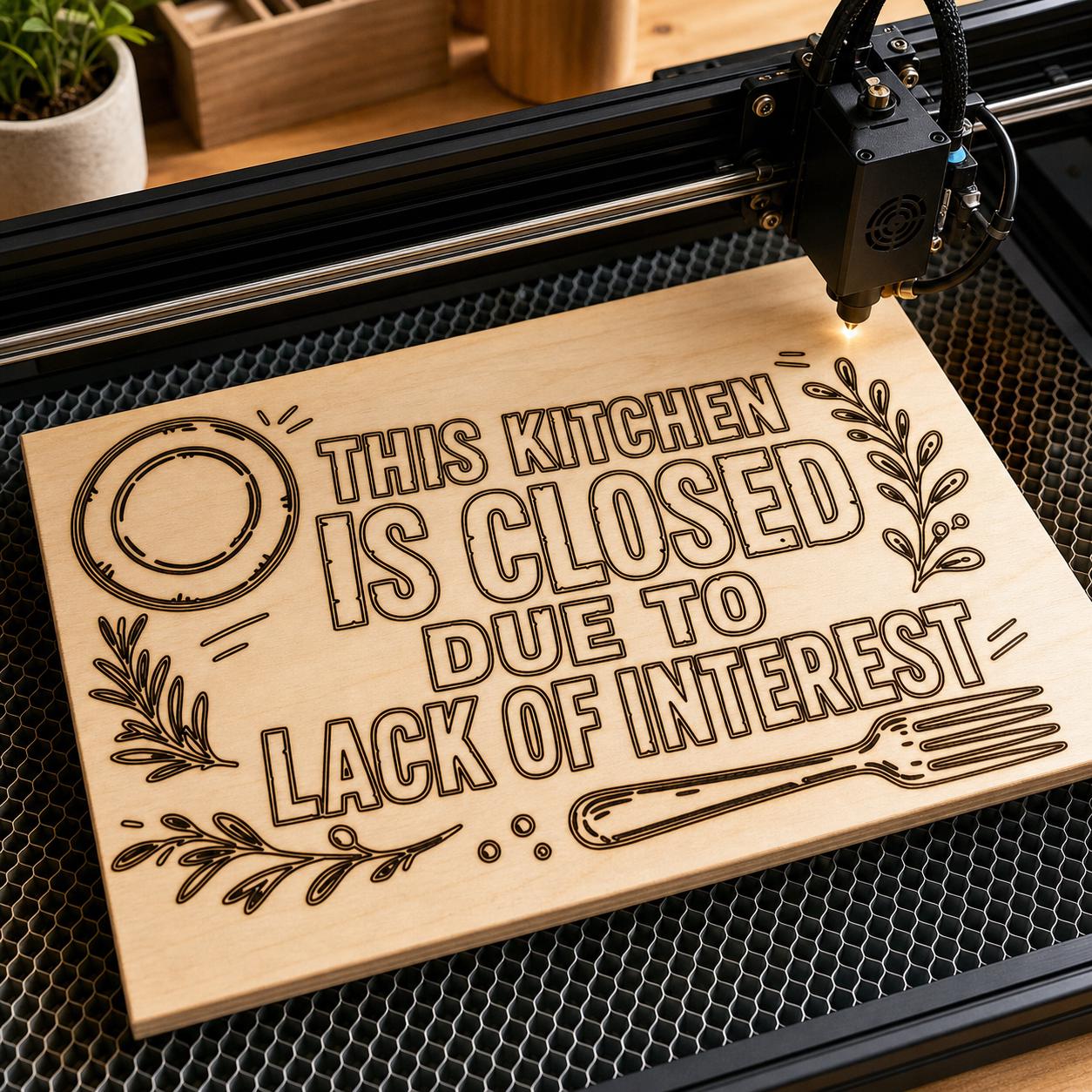 Sassy Kitchen Quote Sign SVG DXF Bundle, 4 Funny Kitchen CNC Designs for Magnets, Stickers, Oven Mitts image 5