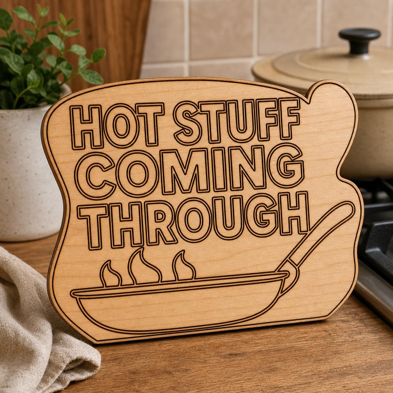 Trivet Oven Mitt Quote SVG DXF Bundle, 4 Funny Kitchen CNC Designs for Magnets, Stickers, Oven Mitts image 3