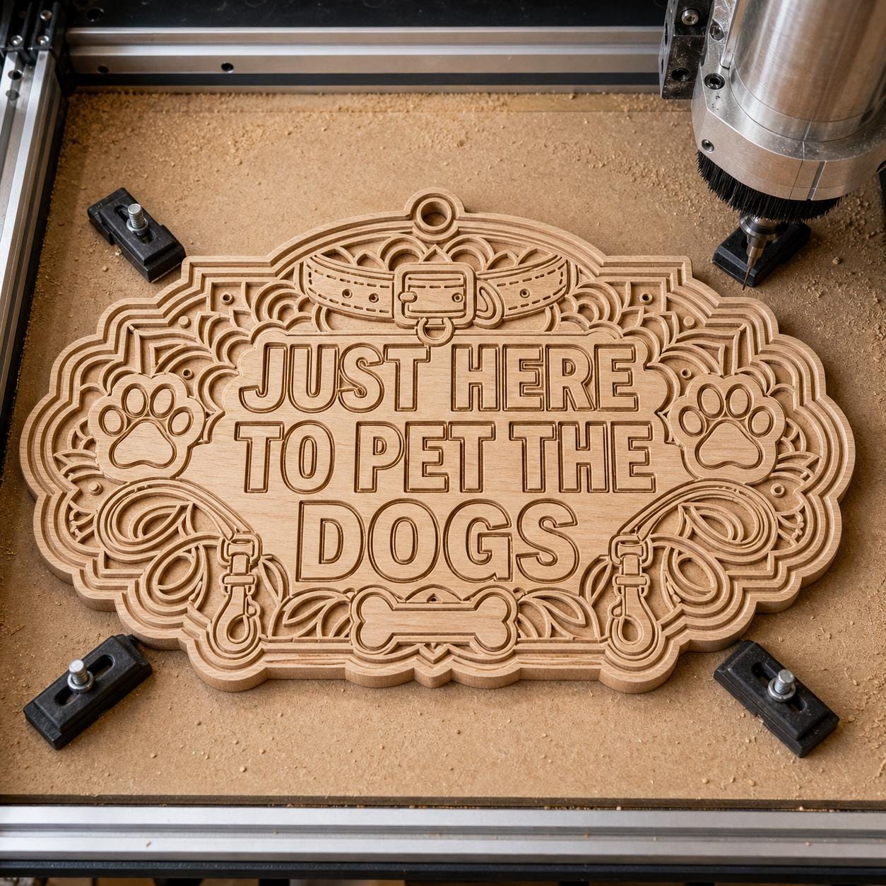 Funny Dog Quote Sign SVG DXF Bundle, 4 CNC Cut Files for Laser, Router, Glowforge, Cricut image 3