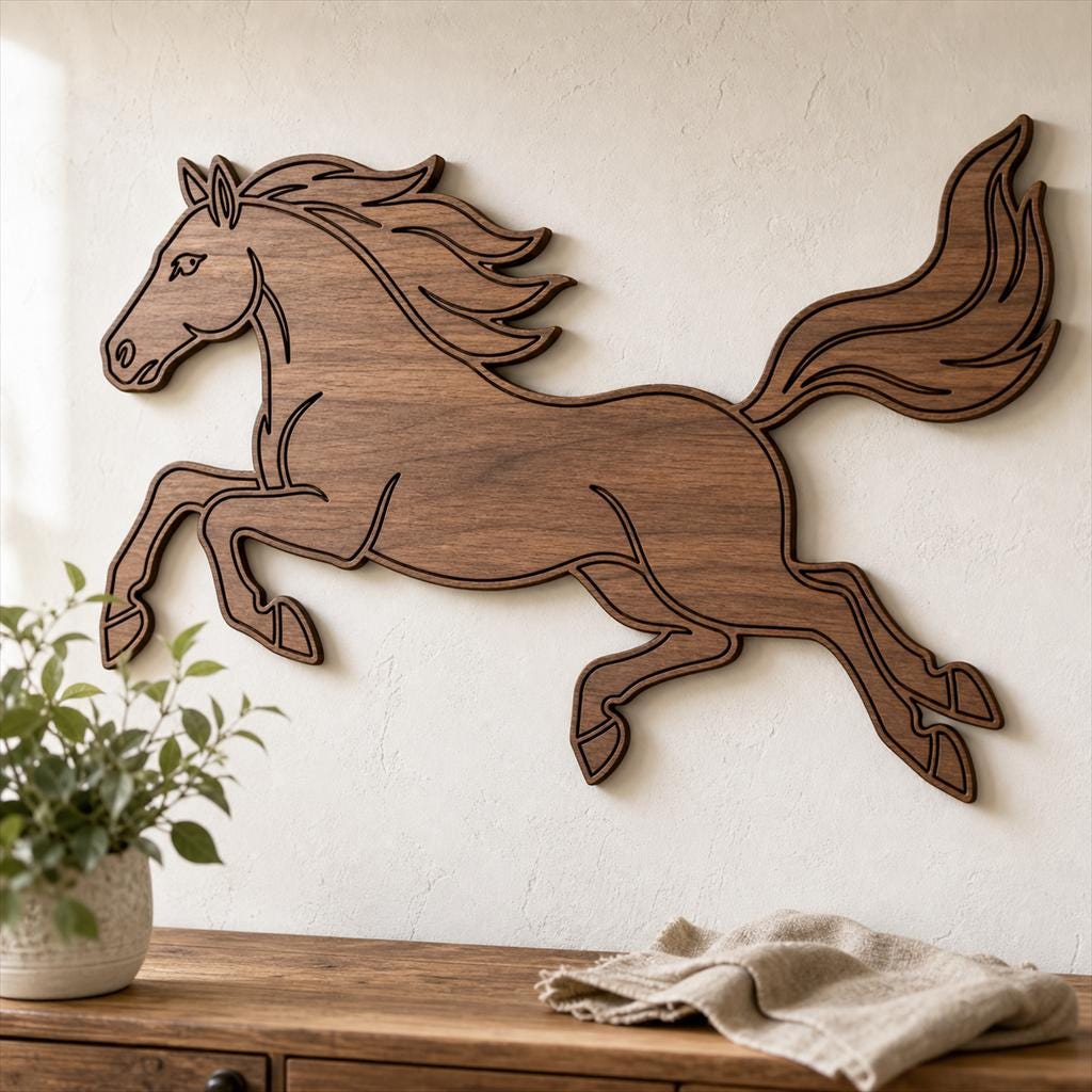 Horse SVG DXF Bundle, 4 CNC Cut Files for Laser, Router, Glowforge, Cricut