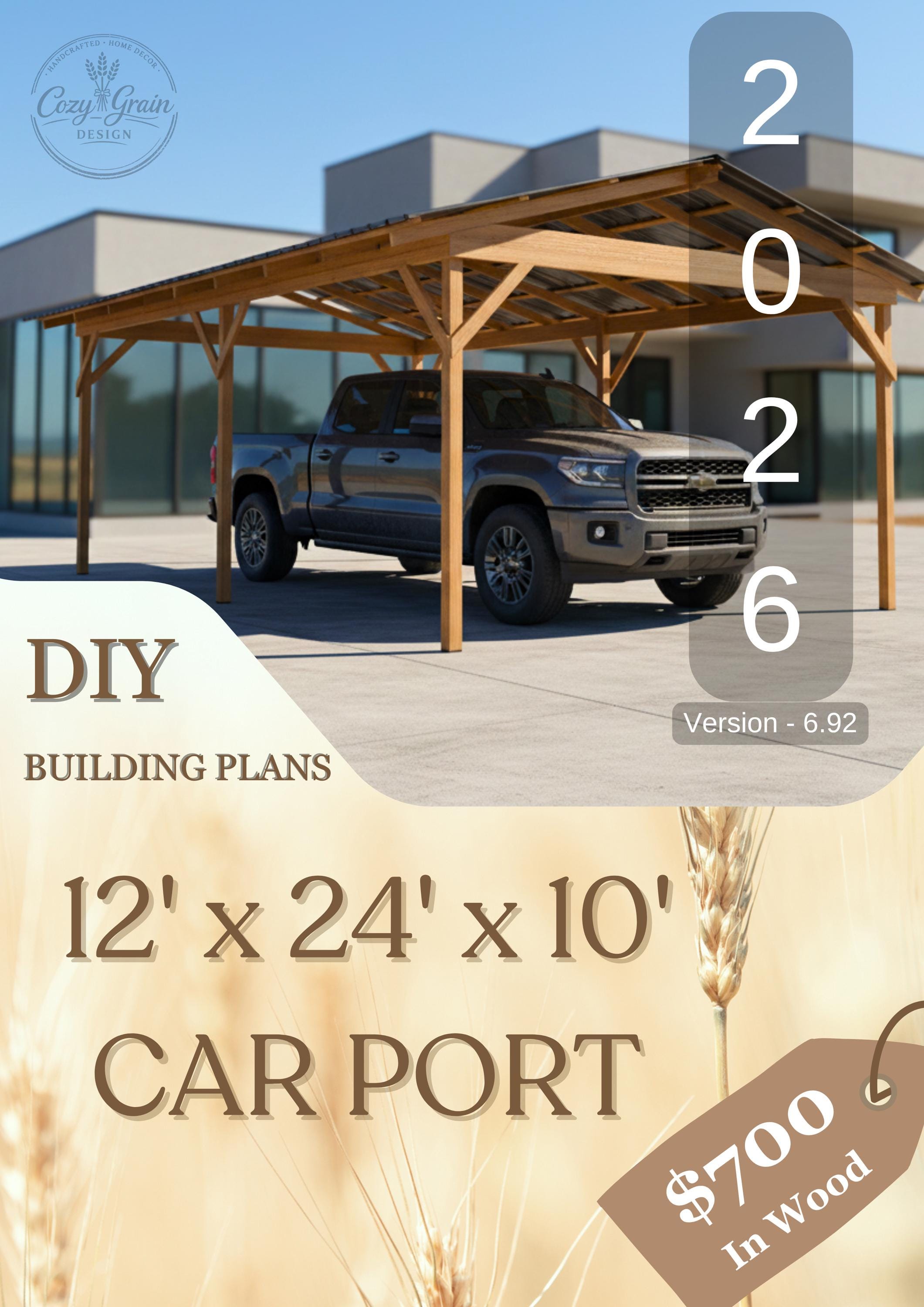 Carport Plans PDF, RV Trailer and ATV Shelter Build Guide, Budget Outdoor Storage Blueprint Download image 2