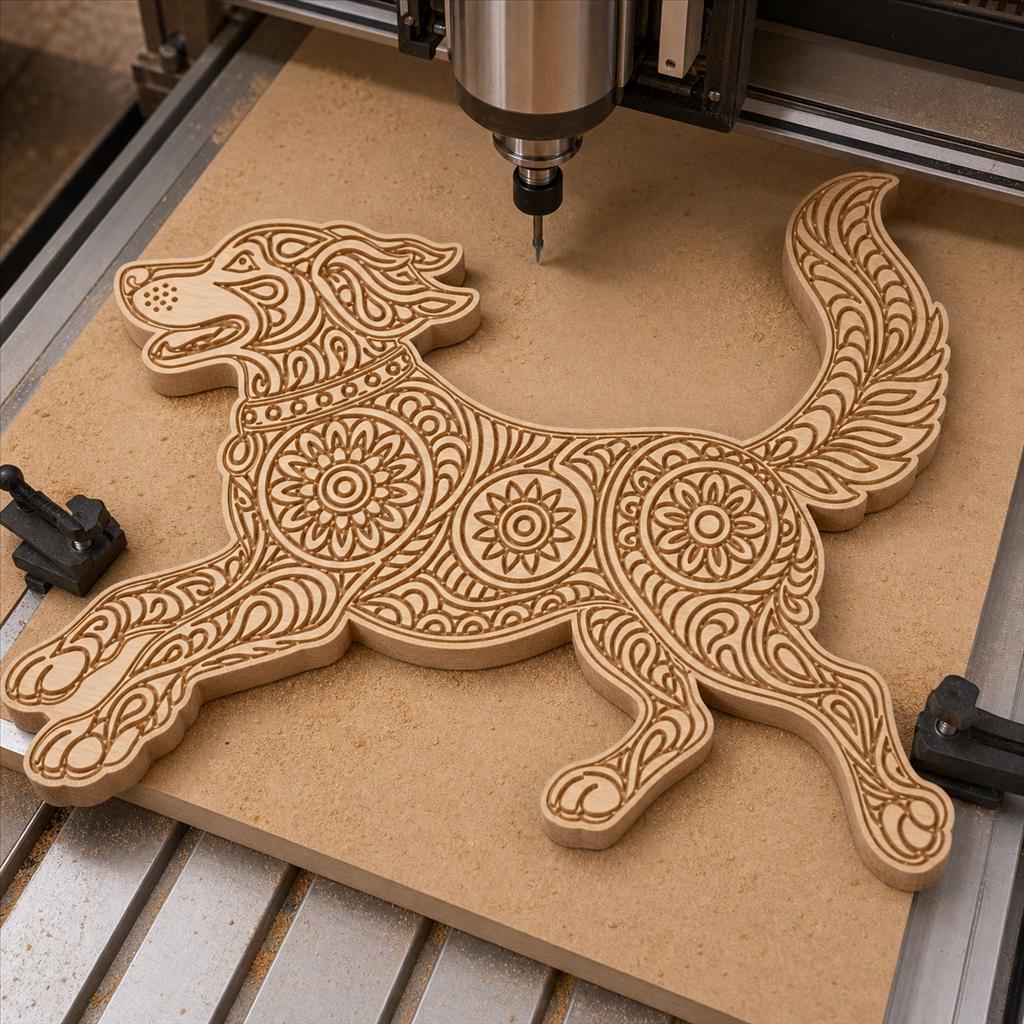 Dog SVG DXF Bundle, 4 CNC Cut Files for Laser, Router, Glowforge, Cricut image 4