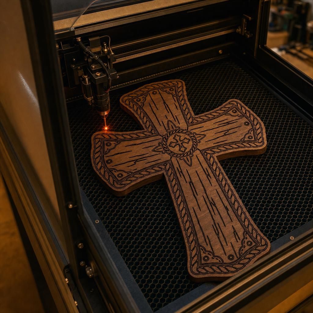 Wall Cross SVG DXF Bundle, CNC Router and Laser Cut Wood Cross Files image 5