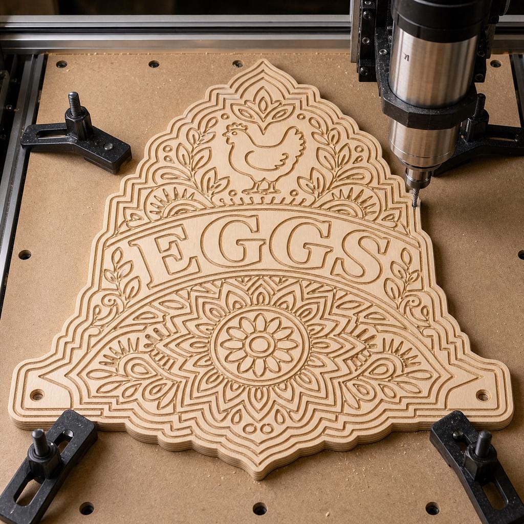 Chicken Coop Sign SVG DXF Bundle, 4 CNC Cut Files for Laser, Router, Glowforge, Cricut image 4