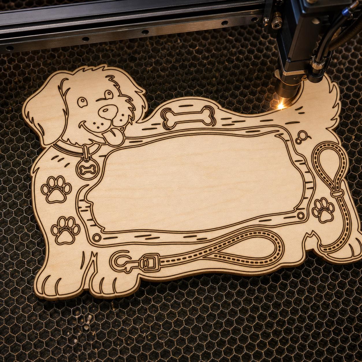 Dog Frame Sign SVG DXF Bundle, 4 CNC Cut Files for Laser, Router, Glowforge, Cricut image 4