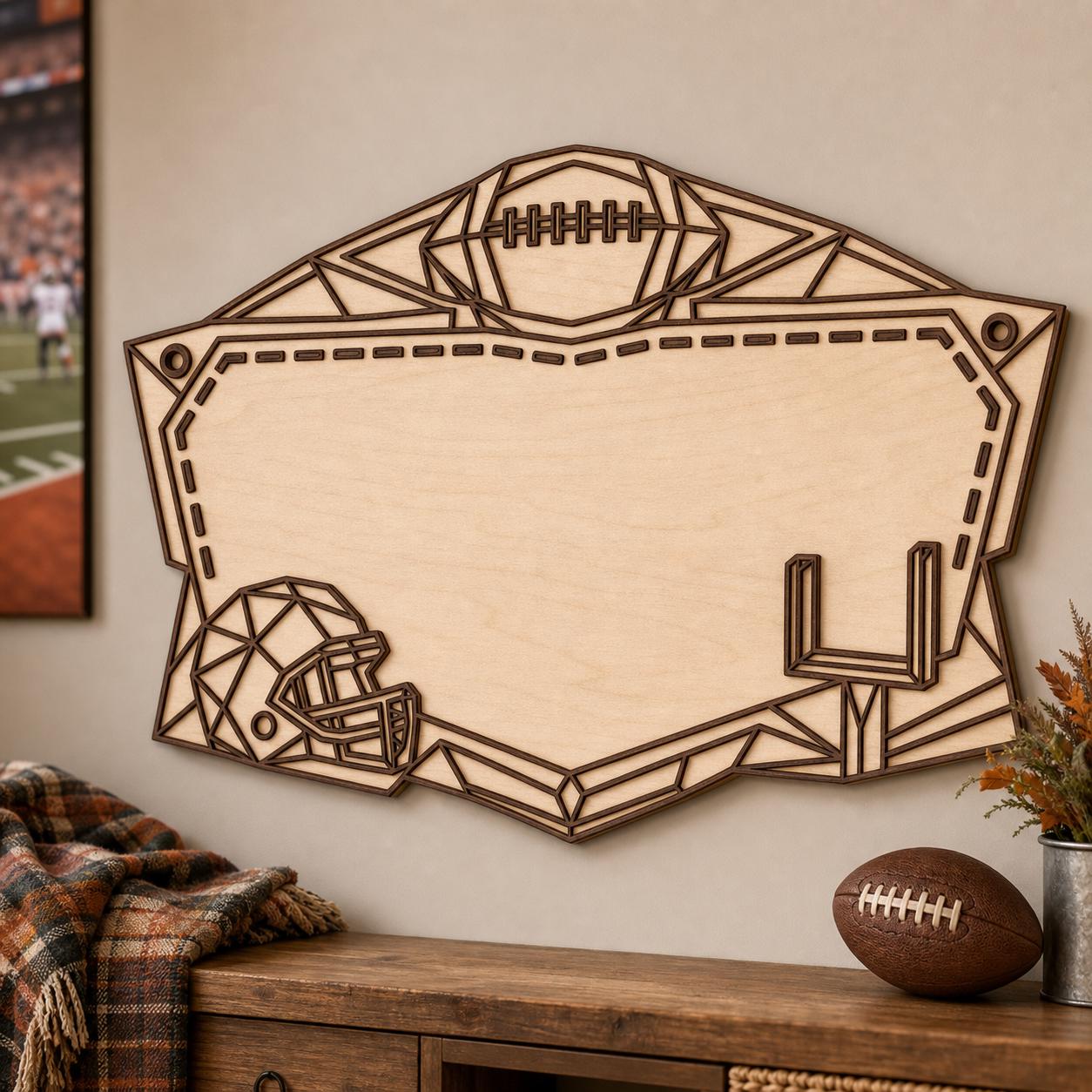 Football Frame Sign SVG DXF Bundle, 4 CNC Cut Files for Laser, Router, Glowforge, Cricut image 6