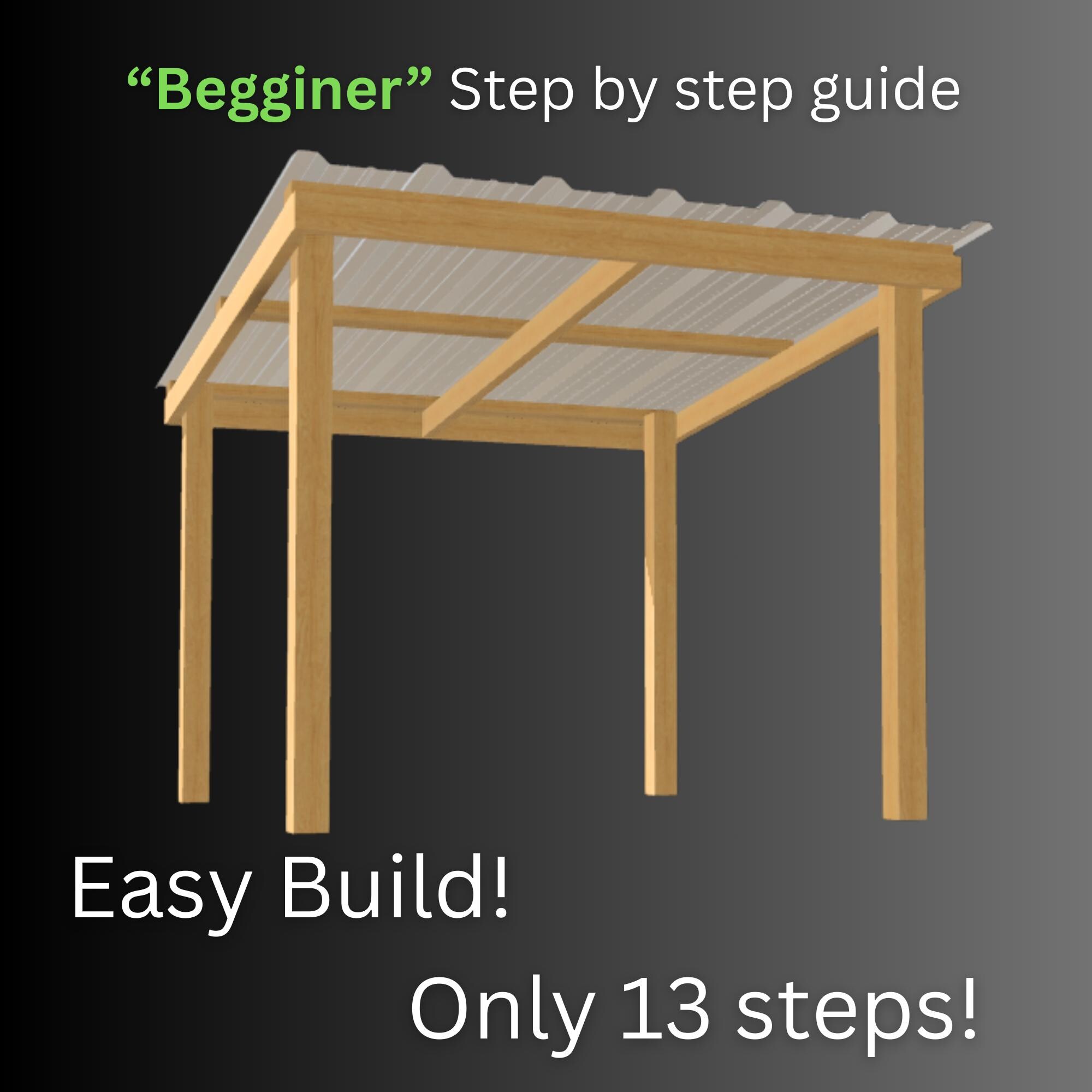 Mini Carport Plans 6x6x5 PDF, Small Outdoor Shelter Build Guide with STL STEP Files Digital Download image 5