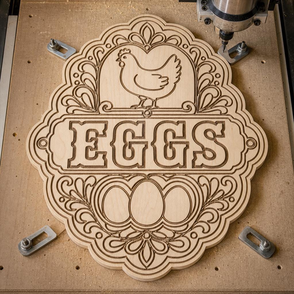 Chicken Coop Sign SVG DXF Bundle, 4 CNC Laser Cut Files